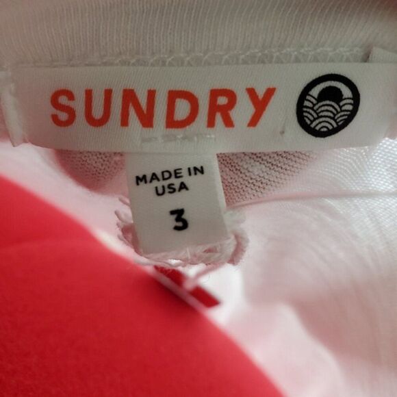 Sundry Tiered Belted White Maxi Dress Size (3) Large - Picture 4 of 4